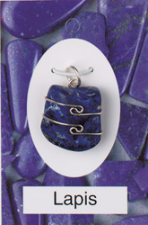 Lapis Lazuli Wire Wrapped Stone Pendants