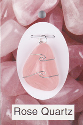 Rose Quartz Wire Wrapped Stone Pendants