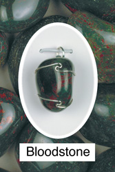 Bloodstone Wire Wrapped Stone Pendants