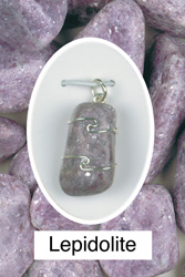 Lepidolite Wire Wrapped Stone Pendants
