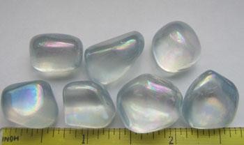 Electric Blue Aura Tumbled Stones