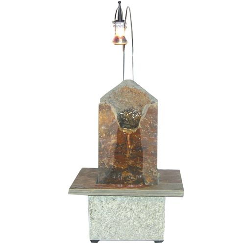 Mount Hiei Natural Slate Stone Fountain Tabletop Feng Shui