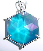 Aqua Aura Quartz Flower Of Life Pendant