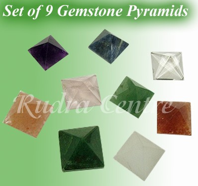Set Of 9 Gemstone Pyramids