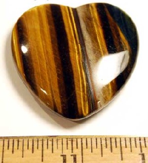 Tiger Eye Flat Heart 