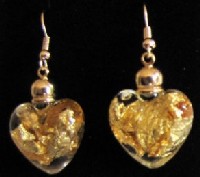 Gold Flake Glass Vial Earrings