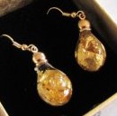 Gold Flake Glass Earrings