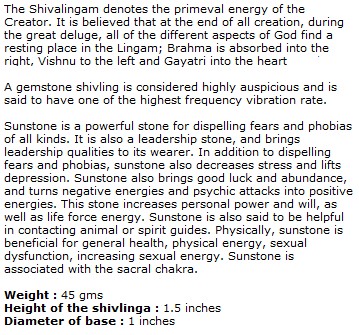 Gold Sunstone Shivaling