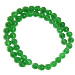 Green Jade Round Mala Beads, 8MM