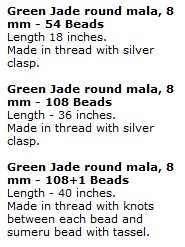Green Jade Round Mala Beads, 8MM