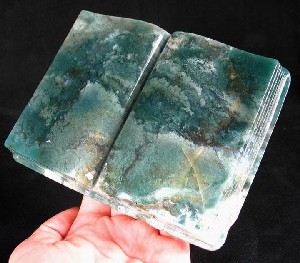 Green Moss Agate Holy Bible Book