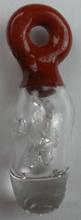 Hand Blown Glass 1st Chakra Herkimer Pendant