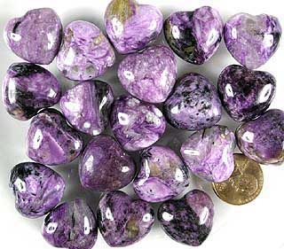 Charoite Hearts