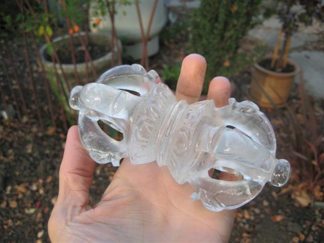 Himalayan Quartz Crystal Vajra Dorje Carving