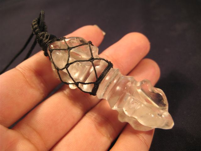  Himalayan Quartz Crystal Vajra Dorje Pendant 