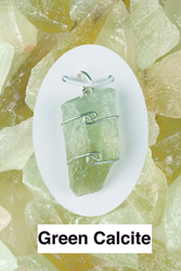 Green Calcite Wire Wrapped Stone Pendants