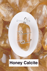 Honey Calcite Wire Wrapped Stone Pendants