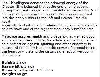 Shivlinga In Malachite