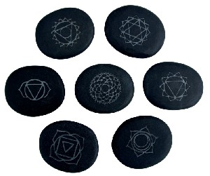 Chakra engraved Hot Stones