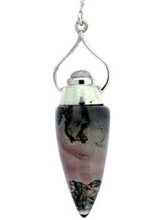 Moss Agate Moonstone Pendulum