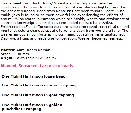 One Mukhi Half Moon Bead Pendants