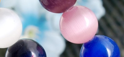 Multicolor Cat Eye Opal Gemstone Round Loose Beads 