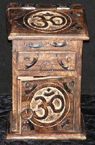 Om Wooden Chest