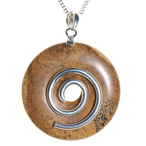 Picture Jasper Donut Pendants