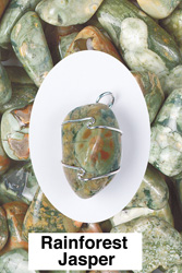 Rainforest Jasper Rhyolite Wire Wrapped Pendants