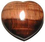 Red Tigers Eye Puffy Heart 