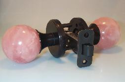 Rose Quartz Crystals Privacy or Passage Doorknob Set 