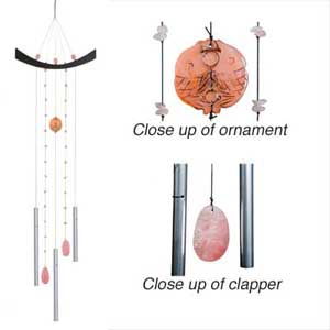 Unique Feng Shui Wind Chimes With Rose Quartz