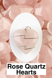 Rose Quartz Heart Wire Wrapped Pendants