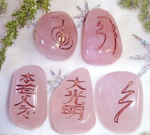ROSE QUARTZ Reiki Symbol Stones