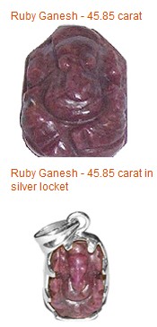 Ruby Ganesh Locket Prendants