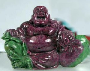 Ruby Zoisite Laughing Buddha