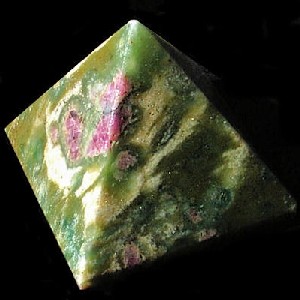 Ruby in Fuschite Crystal Gemstone Pyramid Feng Shui 