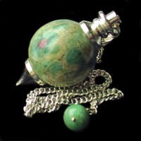 Ruby Fuschite Ball Crystal Dowsing Pendulum 