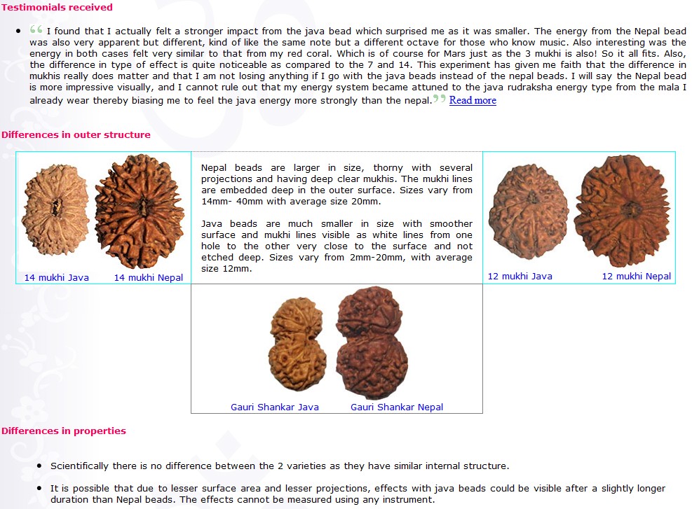 Nepal And Java Indonesian Mukhi Rudraksha Beads