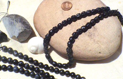 Shamanite Black Calcite Beads