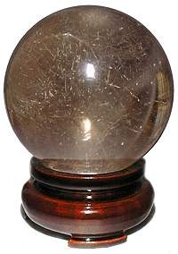 55mm Rutile in Smoky Quartz Sphere