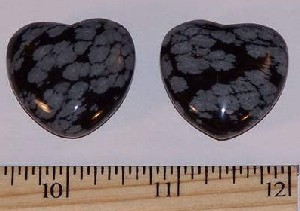 Snowflake Obsidian Puffy Heart 