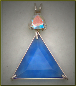 Star of David in Siberian Blue Quartz with Mystic Topaz