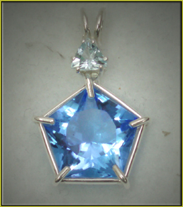 Star of Venus in Siberian Blue Quartz with Aquamarine