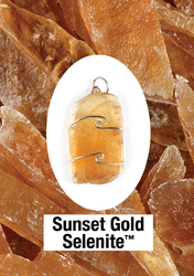  Sunset Gold Selenite Wire Wrapped Pendants