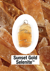  Sunset Gold Selenite Wire Wrapped Pendants