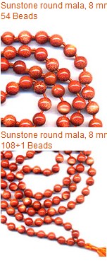 Sunstone Round Mala Beads