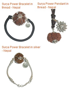 Surya Power Mukhi Rudraksha Pendants Bracelets
