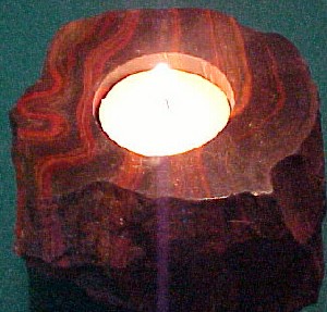 Tiger Iron Jasper Candle Holder