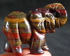 Colorful Tiger Iron Jasper Elephant 